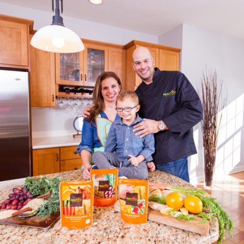 Real Food Blends Co-Founders, Julie and Tony Bombacino, with Chief Inspiration Officer, AJ.